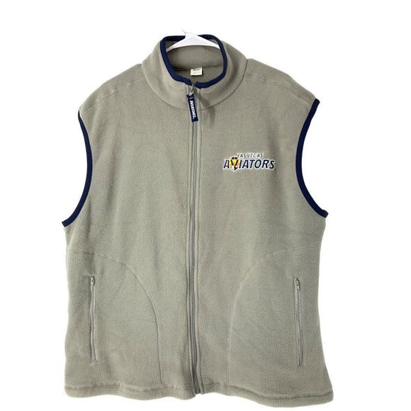 Adult  Las Vegas Aviators Fleece Vest Gray Size XL 5206 Zip - Picture 1 of 8